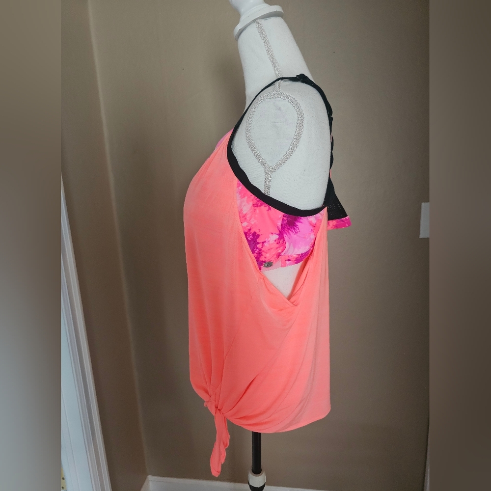 ✨️5 For $20✨️ Womens Coral Tankini Swimsuit Top. - Picture 3 of 5